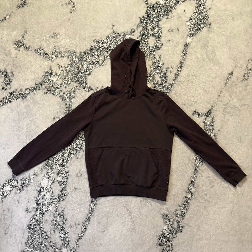 Robert Barakett Hoodie Mens Size S Brown Jersey Activewear Cotton Blend Pullover